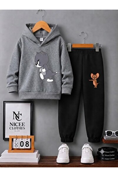 NC Nicee Clothes Children's Tracksuit Unisex (Cat-Referring Jery Print Winter)