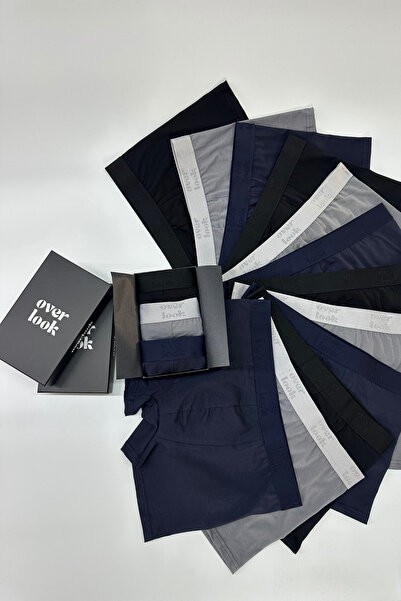overlook wear OVERLOOK PREMIUM BOXER 3'LÜ SET (SİYAH, LACİVERT, GRİ)