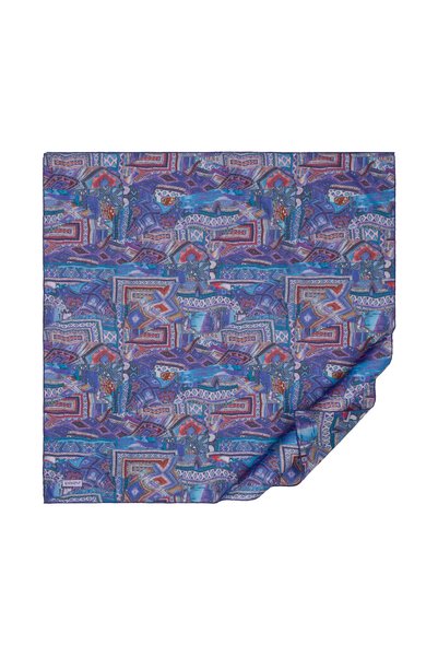 ipekevi Cobalt Blue Anatolian Dream Cotton Scarf