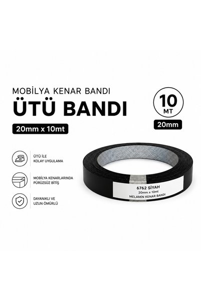 KRPY Mobilya Kenar Bandı SİYAH Ütü Bandı 20mmx10mt