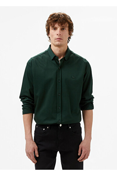 Lacoste Koyu Yeşil Uzun Kollu Slim Fit Erkek Gömlek