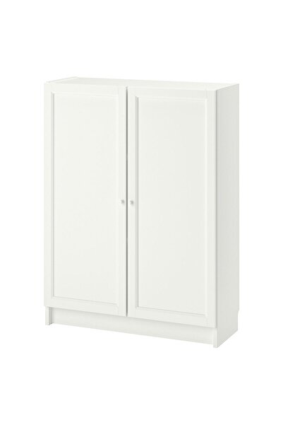 IKEA Modern Beyaz Kapaklı Kitaplık 80x30x106 cm - Salon/Çalışma Odası Dolabı
