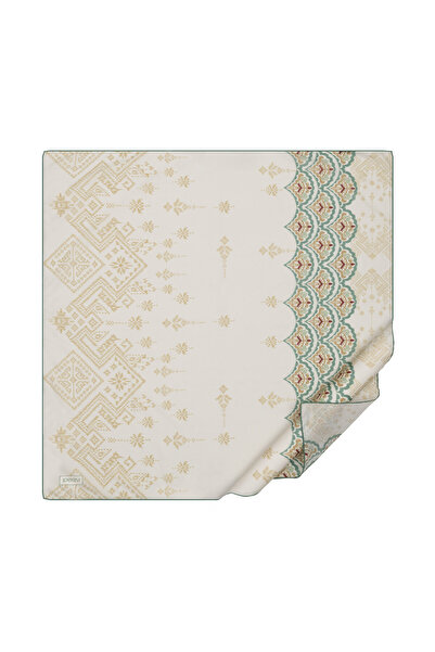 ipekevi Μπεζ Βαμβακερό Κασκόλ Kilim Esintisi