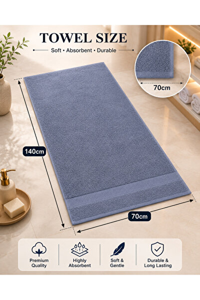 Saf By Arams 4-Piece, 100% Cotton, Bath Towel Set, 70x140 cm, 550GSM, Soft, Absorbent, and Premium Quality.