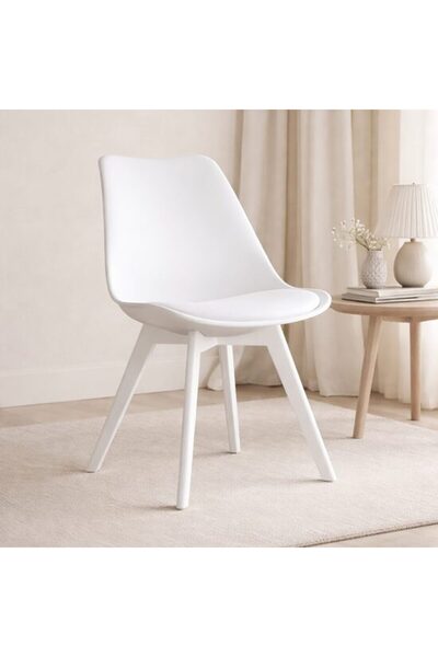 Solplant Scaun de bucătărie/living, marca PP alb, picioare albe, 49x43x82 cm