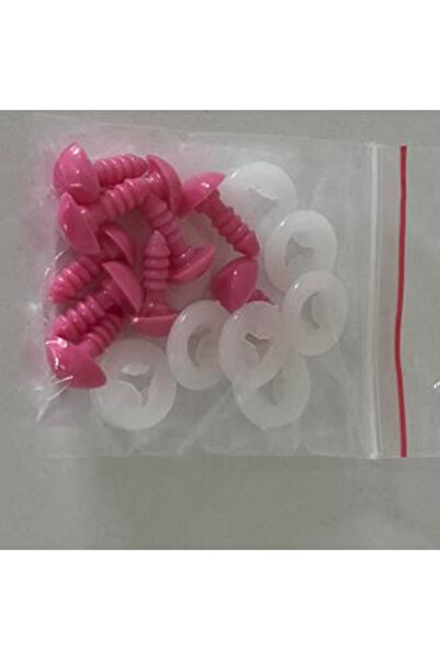 nildamigurumi Amigurumi Vidalı Burun 8 mm Pembe 10 Adet
