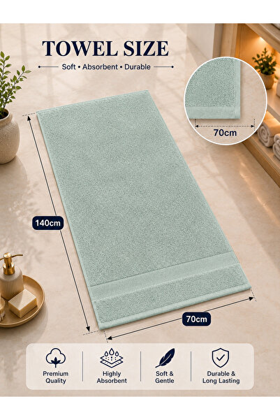 Saf By Arams 4-Piece, 100% Cotton, Bath Towel Set, 70x140 cm, Soft, Absorbent, and Premium Quality.