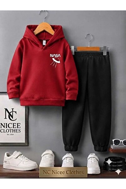 NC Nicee Clothes Children's Tracksuit Set Unisex (White Nasa Umbrella Print o...