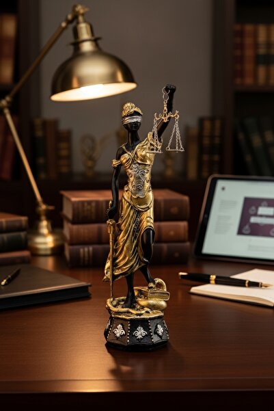 DekorKutum Themis Adalet Heykeli Terazi Kılıç Mais Detaylı Ofis ve Büro Dekor...