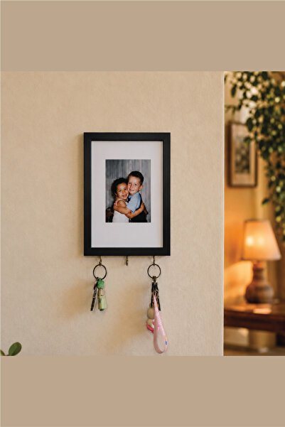 no77decor Kişiye Özel Fotoğraflı Tablo Anahtarlık Askılığı I Siyah Çerçeveli ...