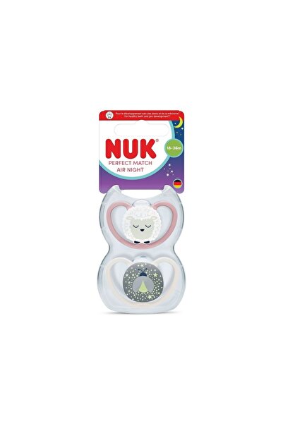 Nuk Perfect Match Air Night 2'li Silikon Damaklı Gece Emzik, 18-36 ay