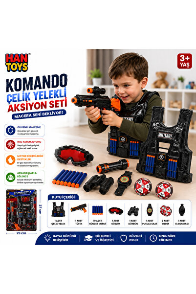 Han toys Çocuk Macera Rol Yapma Oyun Seti – Yelek, Dürbün, Gözlük, Saat ve Ak...