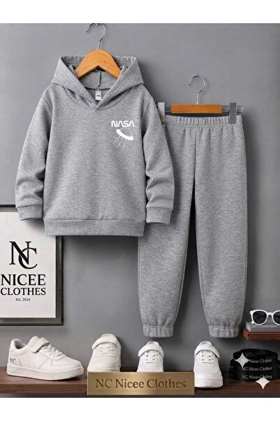 Leto Lykia Children's Tracksuit Set Unisex (White Nasa Umbrella Print on the ...
