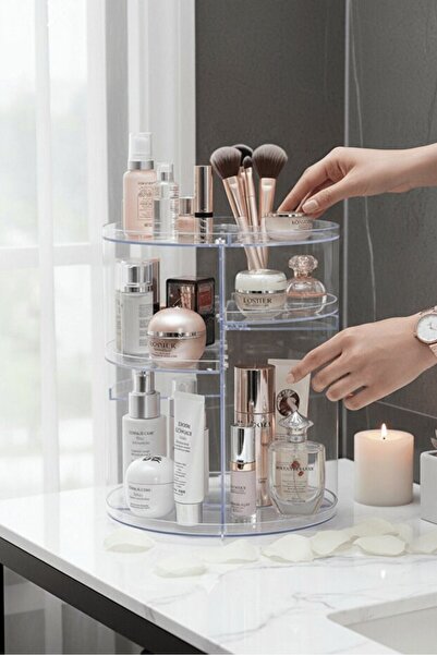Reoona 360 Degree Rotating Makeup and Jewelry Organizer – Transparent Cosmeti...