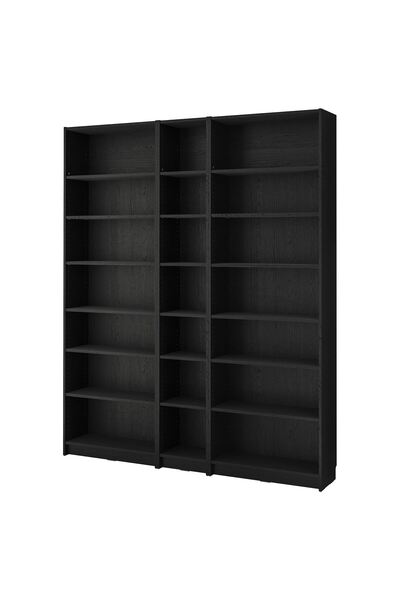 IKEA Modern Siyah Kitaplık 200x28x237 cm - Salon/Çalışma Odası Dolabı