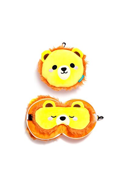 Relaxeazzz Children's Travel Pillow and Eye Mask-Adoramals Lion
