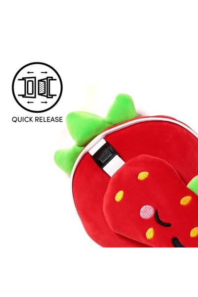 Relaxeazzz Çocuk Seyahat Yastığı ve Göz Maskesi-Foodiemals Elidi The Strawberry