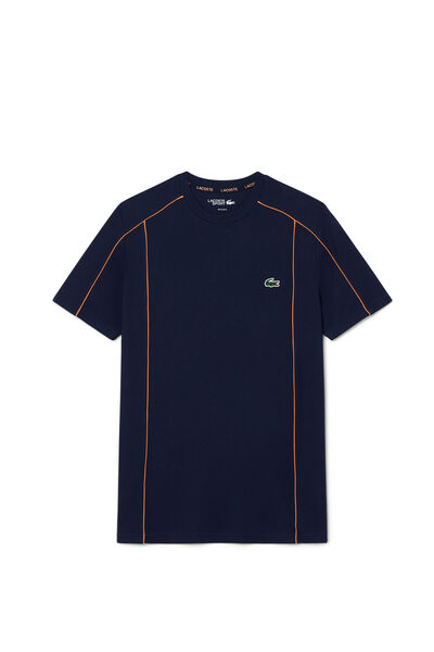 Lacoste Navy Blue Regular Fit Crew Neck Printed Short Sleeve Men's T-Shirt
