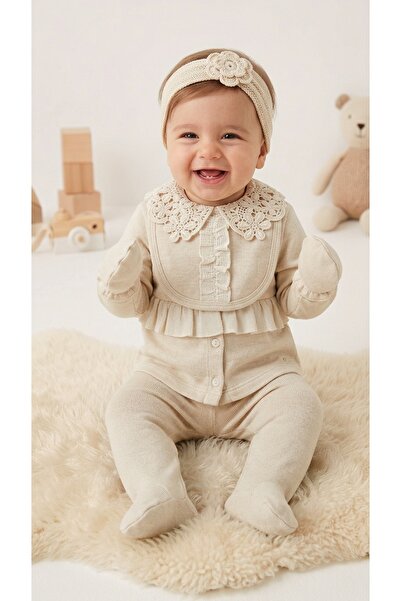 milay's life home collections 0-3 Months Baby Girl 100% Cotton 5 Piece Lace C...