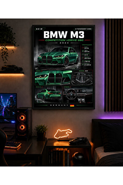 Miutic Print Studio Tablou decorativ auto BMW M3 Competition xDrive G80 2024,...