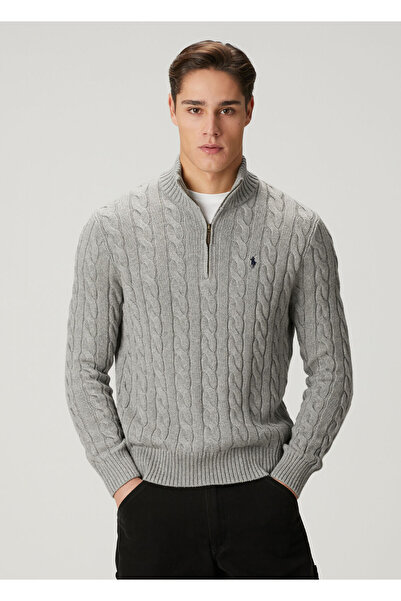 Polo Ralph Lauren Grey Collar Zippered Sweater