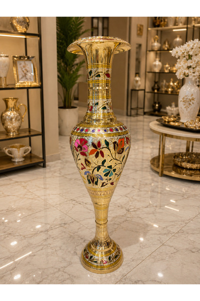 Genel Markalar ESTERHOMEDECOR İşlemeli pirinç vazo 75cm küçük vazo fiyatıdır