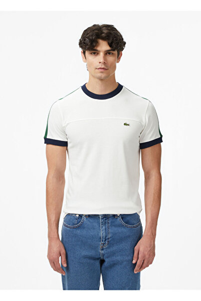 Lacoste White Regular Fit Crew Neck Short Sleeve Men's T-Shirt