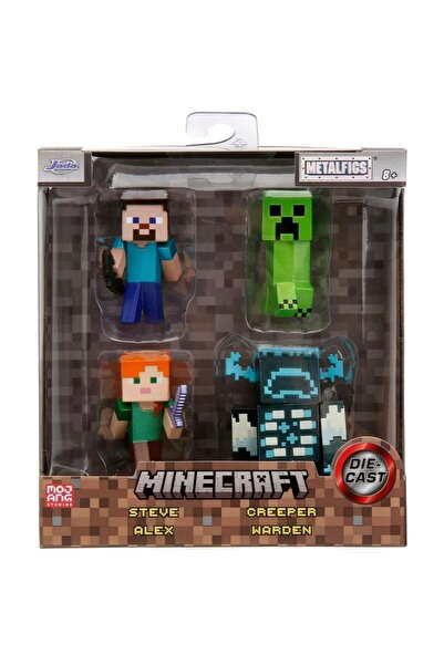 OyuncaklarÜlkesi Minecraft Metalfigs Caves & Cliffs Diecast Metal 4lü Steve A...