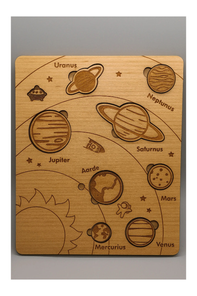 Gabcom Puzzle din Lemn – Puzzle Space, Puzzle Montessori Educativ, 9 piese, 2...