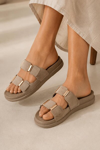 Papuçsepeti Papuç Sepeti Mlx-2002 Double-Strapped Comfortable Sole Daily Wome...