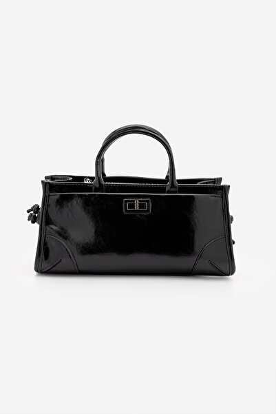 Marjin Women's Double Handle Metal Lock Detailed Zippered Long Strap Daily Ha...