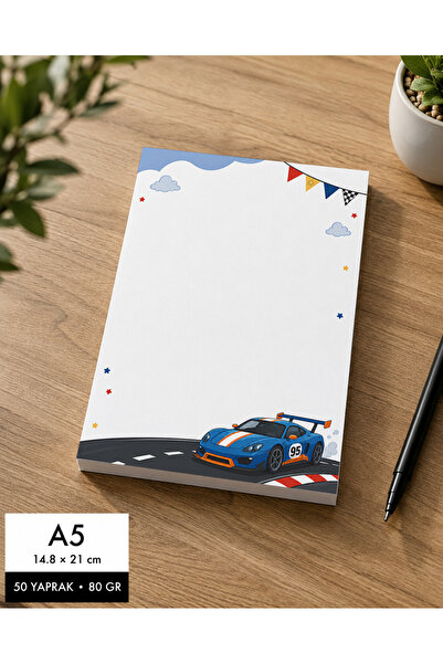 luxorpixels دفتر ملاحظات للأولاد بتصميم سيارة - 50 ورقة - دفتر ملاحظات - مفكرة