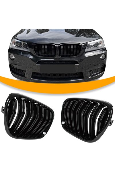 M MODECAR BMW X3 F25 11-14 grile frontale (tip rinichi) stânga + dreapta, neg...