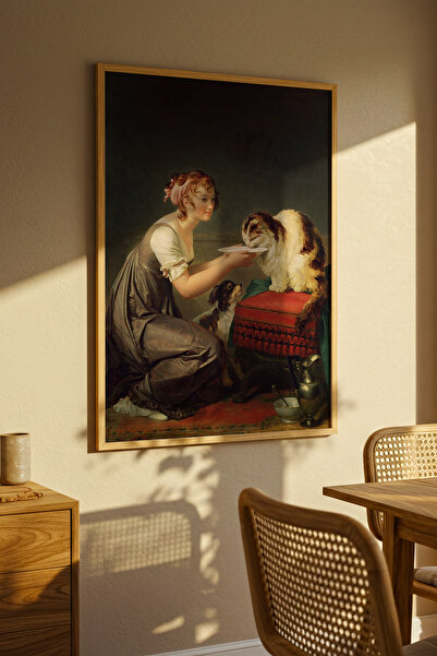 LiaGallery The Cat's Lunch, Klasik Kedi Poster, Dekoratif Çerçeveli Poster, D...