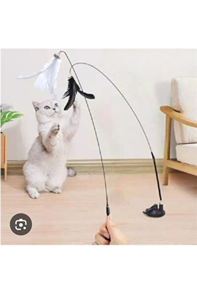 mywarehouse Tüylü Vantuzlu Kedi Oyun Oltası 90 cm