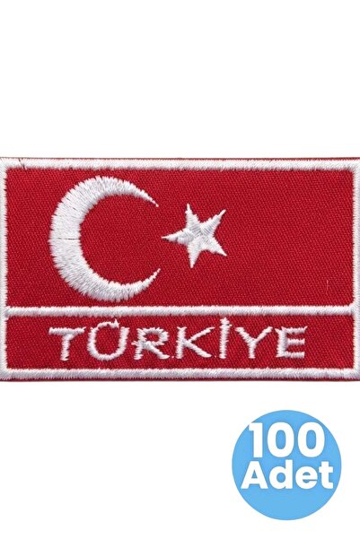 Tezzgelsin Turkish Flag Turkey Written Rectangular Embroidery Coat of Arms 4X...