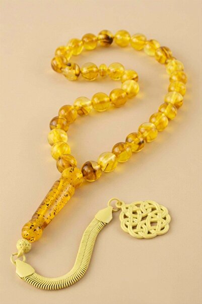 HOŞGÖR ACCESSORIES 10 mm Original Crimped Amber Prayer Beads