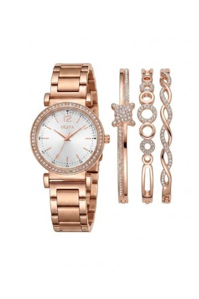 Generic Brand SR SWISIR Girls Watch & Bangle Set 4-in-1 – 1 Watch + 3 Bangles Fashion Gift Set