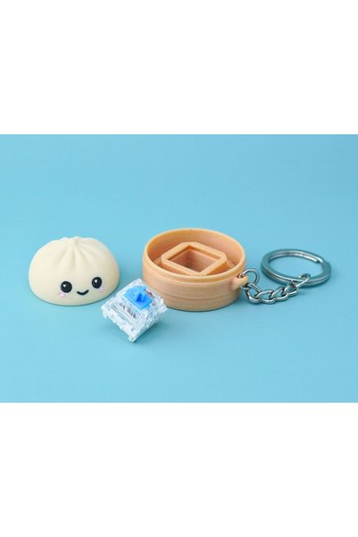 Generic Brand Set of 10 - Stress-Relieving Clicker Chinese Dumpling Keychain - Fidget Toy with Surprise Colorful Keyboard Switch