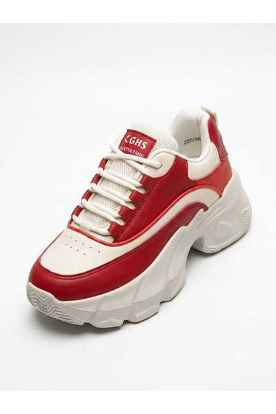 Generic Women Red and White Chunky Casual Sneakers