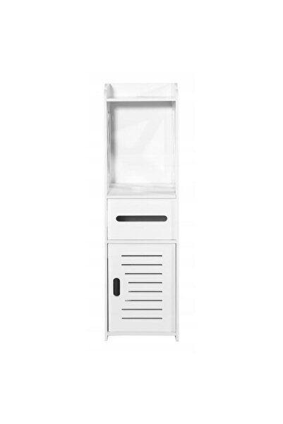 Solplant Dulap baie, Mufart, 2 rafturi, 1 sertar, 1 usa, alb, 25x21.5x80 cm