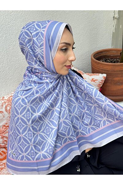 Firuze scarf Purple Mi̇hre Pattern Soft Cotton Scarf
