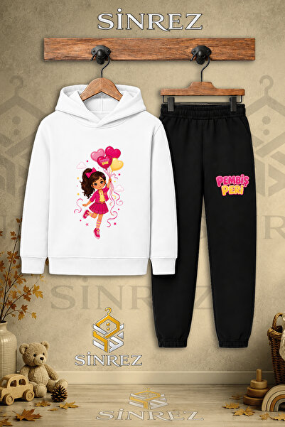 SİNREZ Children's Unisex Single-Piece Pink Fairy with Balloon in Hand Printed...