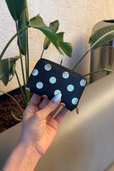 Grsbags Black Polka Dot Women's Wallet