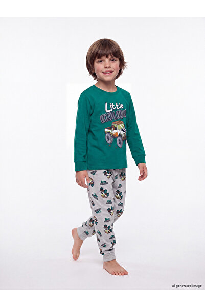 LC Waikiki Crew Neck Printed Boys' Pajama Set