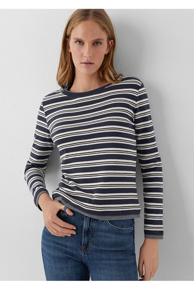 Mavi Striped Fitted Cut Women's Sweatshirt.