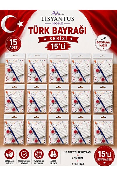 LİSYANTUS HOME 🇹🇷 Türk Bayrağı – 15’li Bayrak Taş Boyama Seti 🎨/Etkinlik/2...