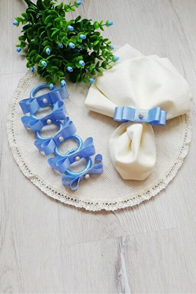 DİGGO Blue Bow Stone 6-Piece Napkin Ring Ring