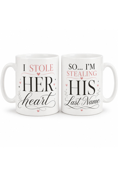 Generic Brand Set 2 cani personalizate pentru cuplu, „I Stole Her Heart / I’m...