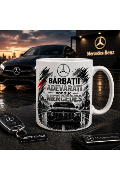 Generic Brand Cana personalizata pentru pasionati Mercedes, „Barbatii adevara...